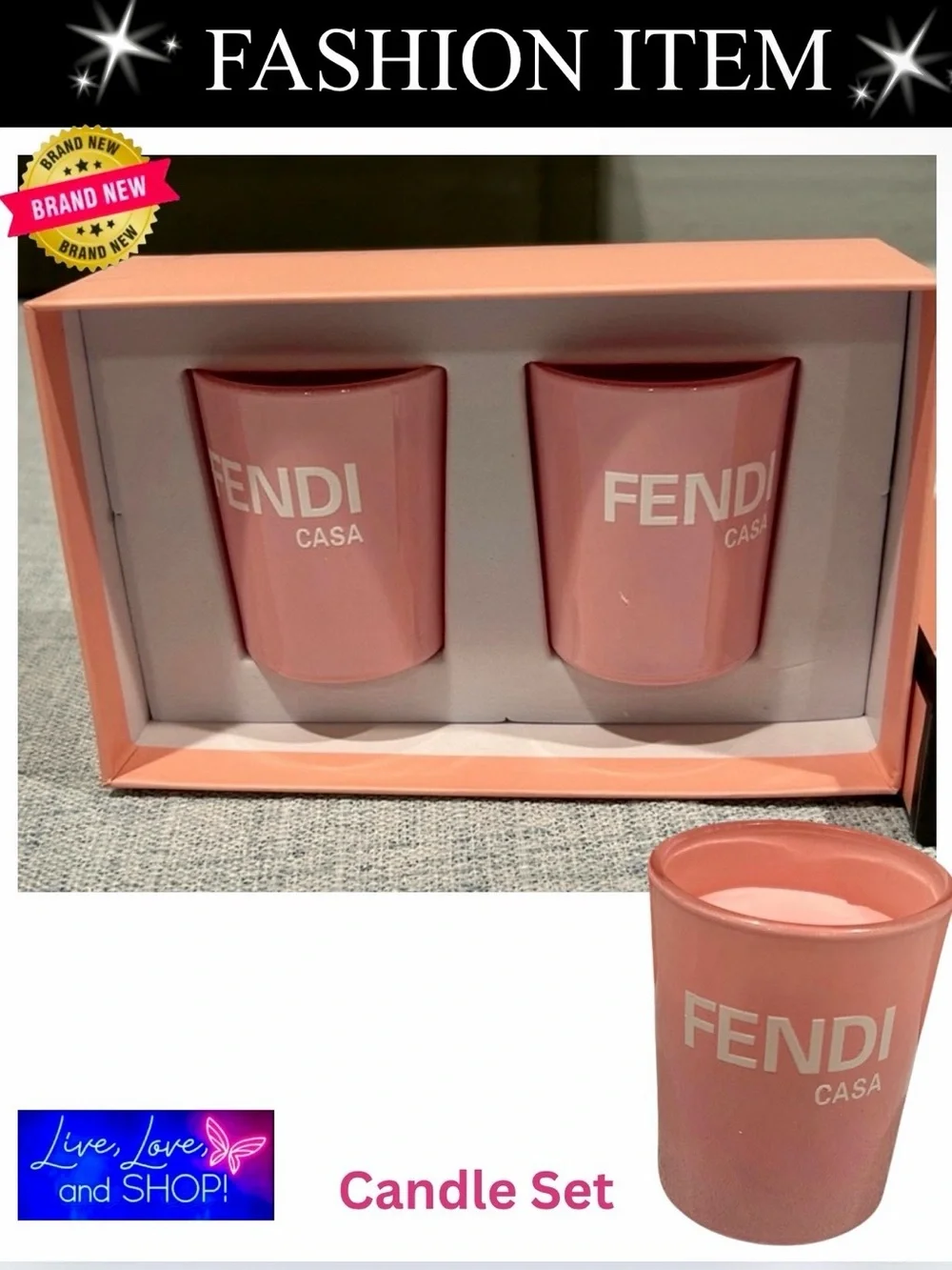 CANDLE SET: 2 Piece Casa Pink, NIB